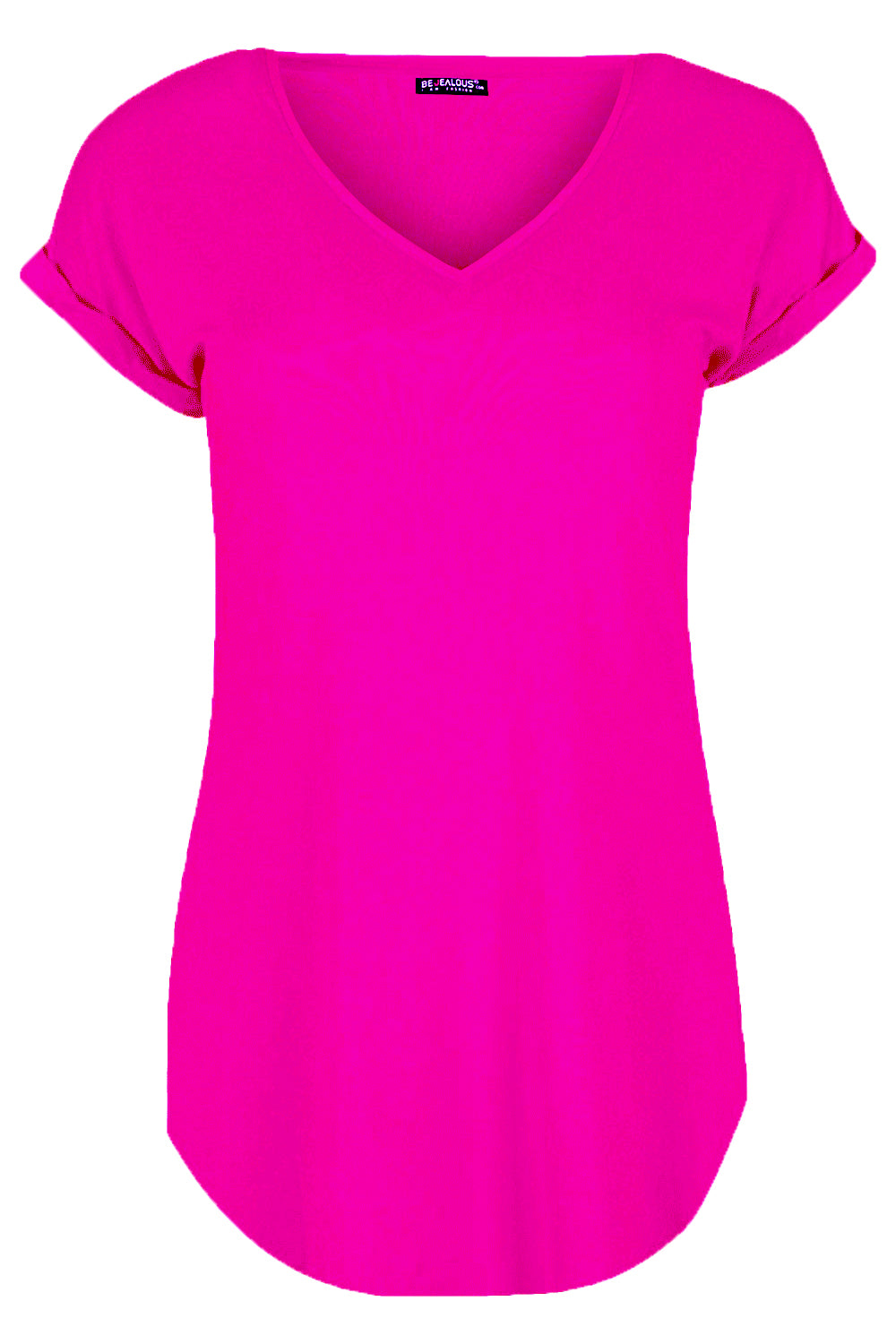 Isla Plain V Neck Curved Hem T Shirt