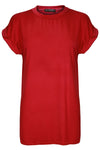 Hannah Roll Sleeve Oversized Jersey Tshirt