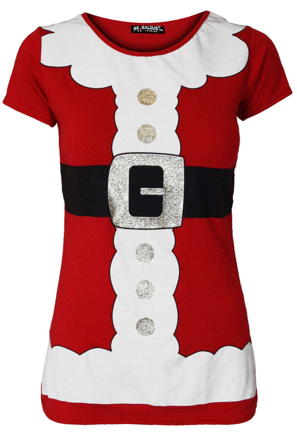 Santa Costume Red Graphic Print Tshirt - bejealous-com