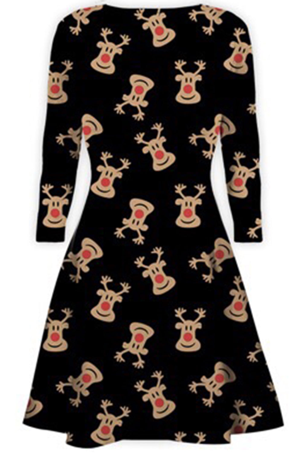 Emilia Long Sleeve Christmas Print Swing Dress