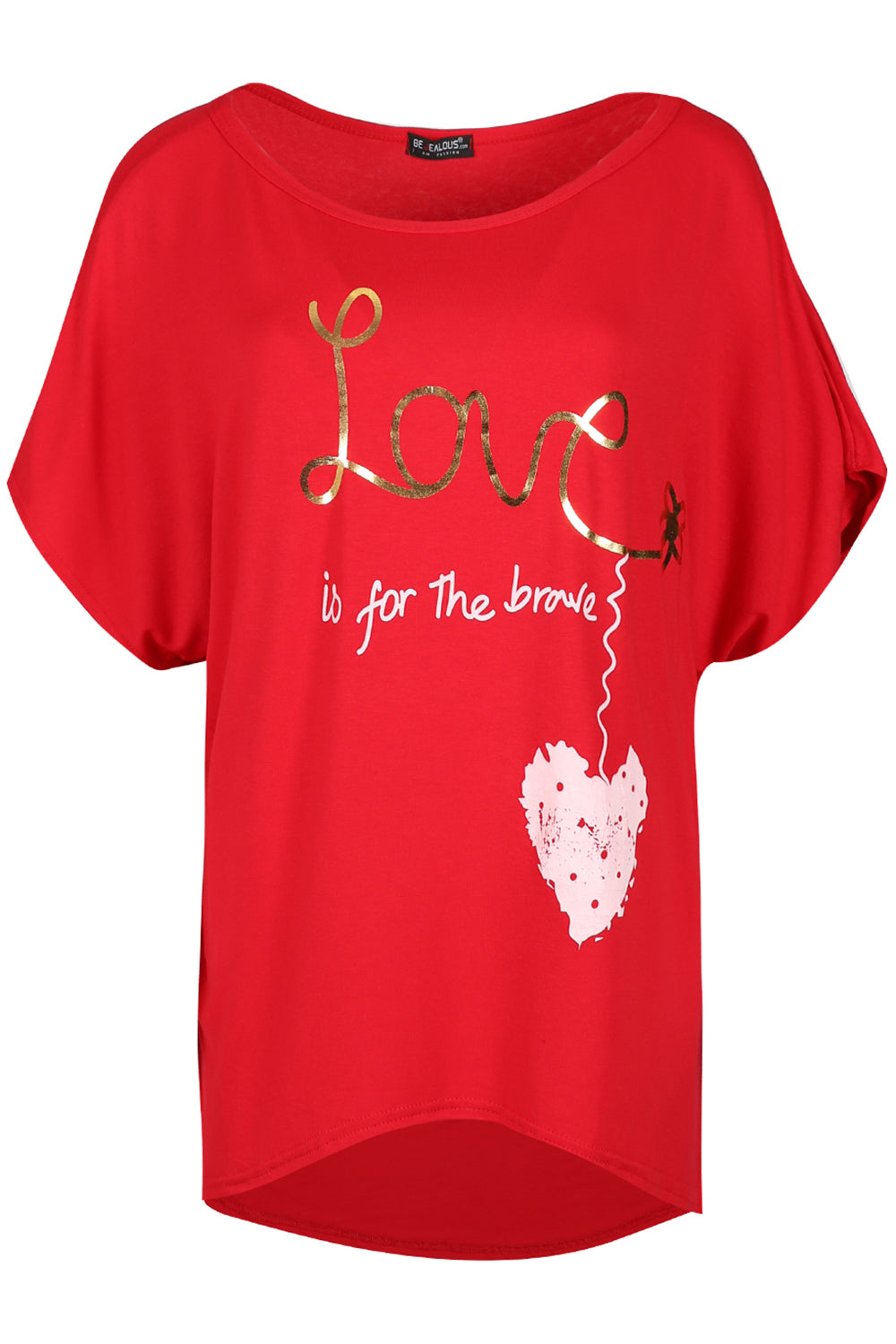 Eden Brave Heart Hi Lo T Shirt Top