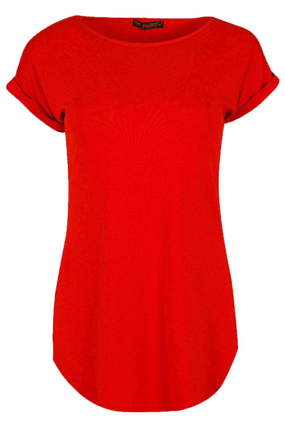 Eliza Curved Hem Basic Jersey Tshirt