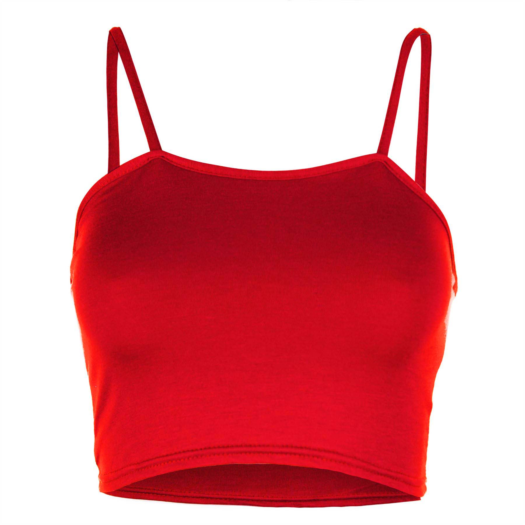 Carrieanne Strappy Cami Basic Jersey Crop Top