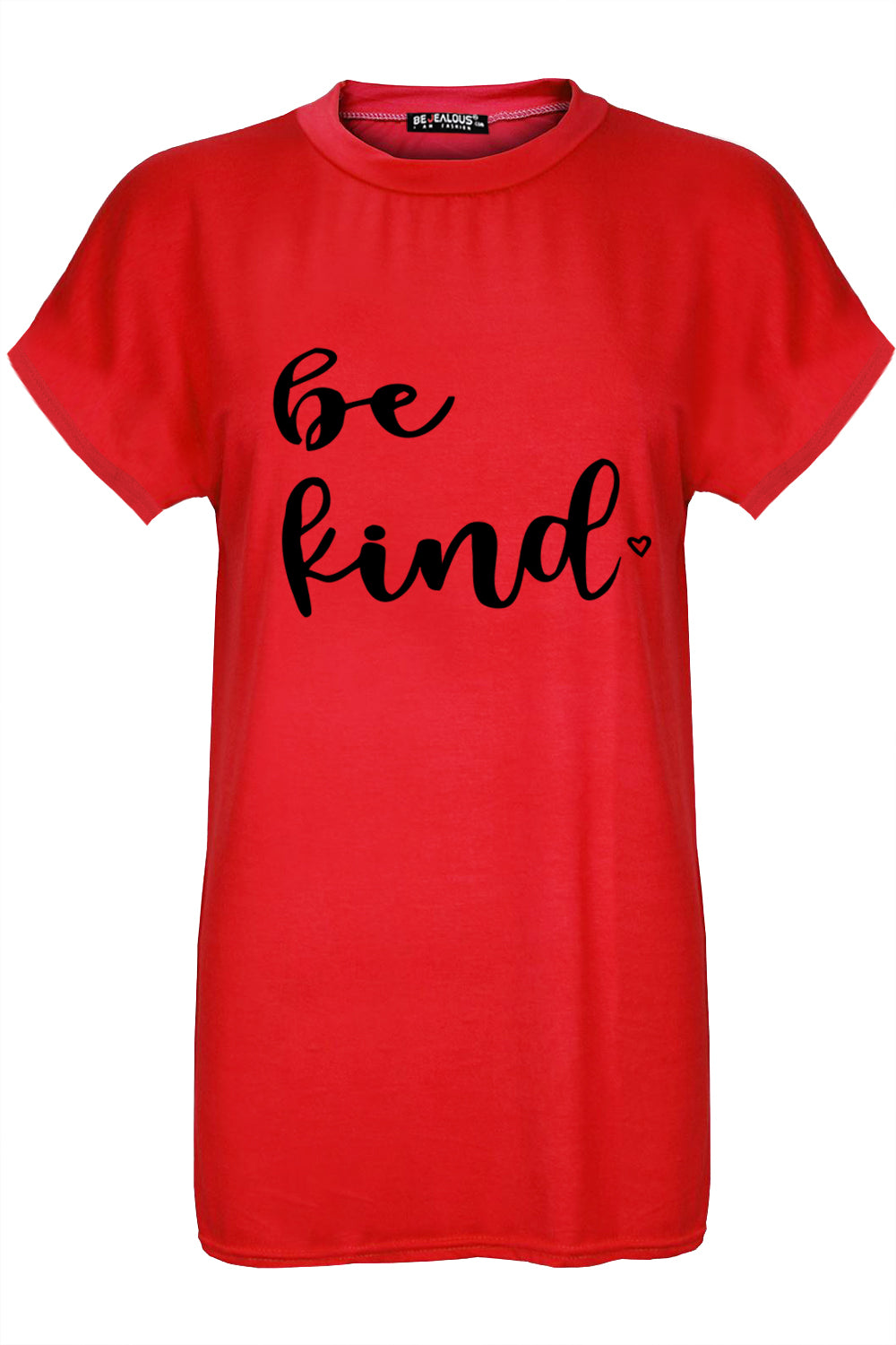 Mia Be kind Heart Printed Baggy Basic T Shirt