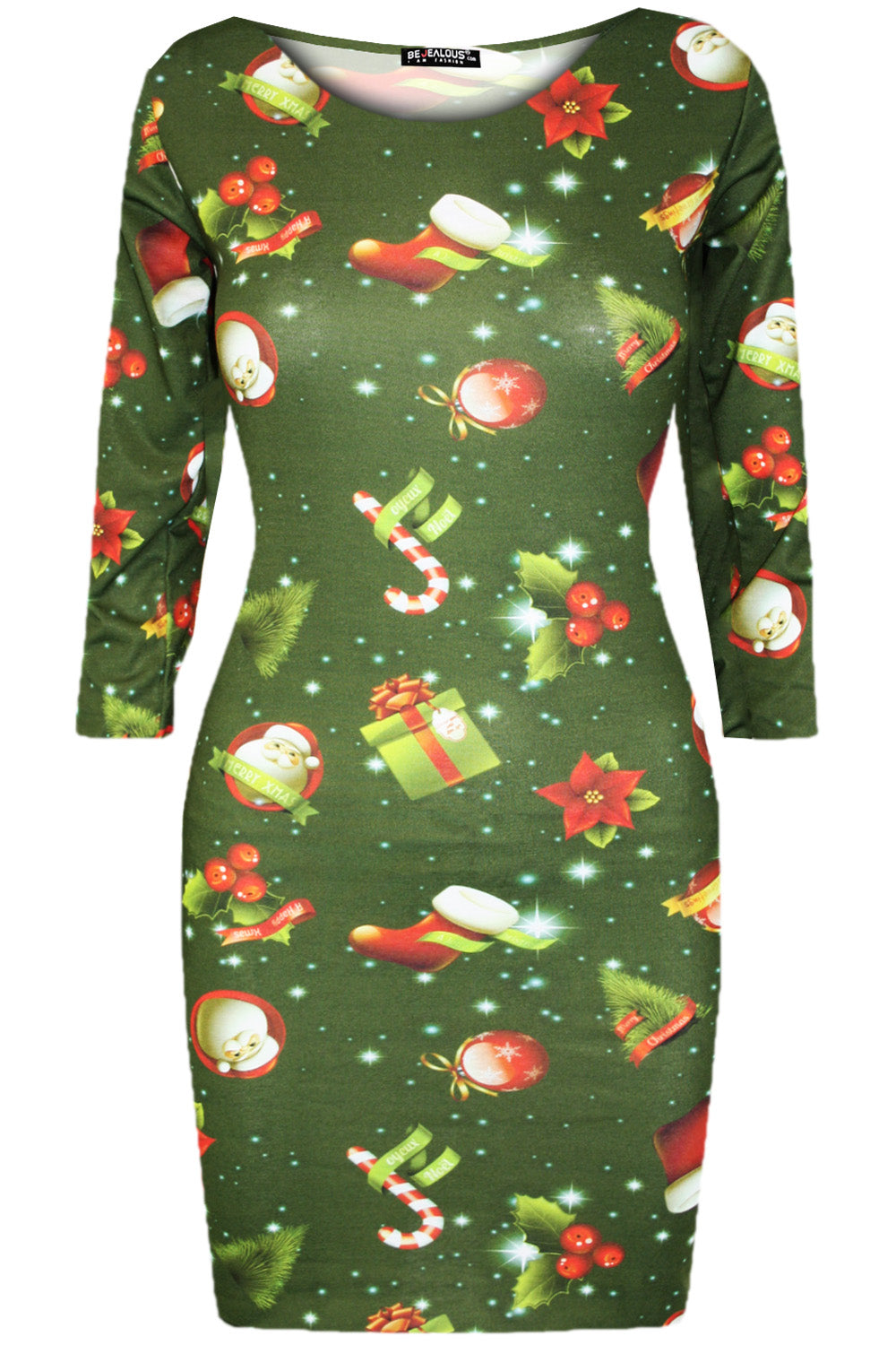 Aria Christmas Santa Reindeer Rudolph Snowflake Bodycon Dress