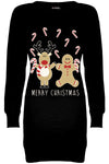 Merry Christmas Reindeer Print Jumper Dress - bejealous-com