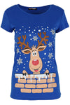 Rudolph Print Short Sleeve Christmas Tshirt - bejealous-com