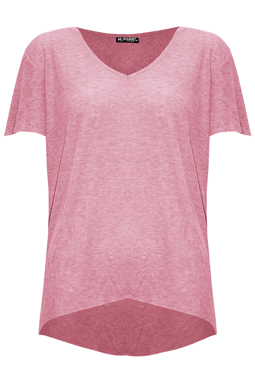 Ava V Neck Baggy Hi Lo Basic T Shirt