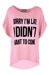 Kassie Roll Sleeve Slogan Print Tshirt