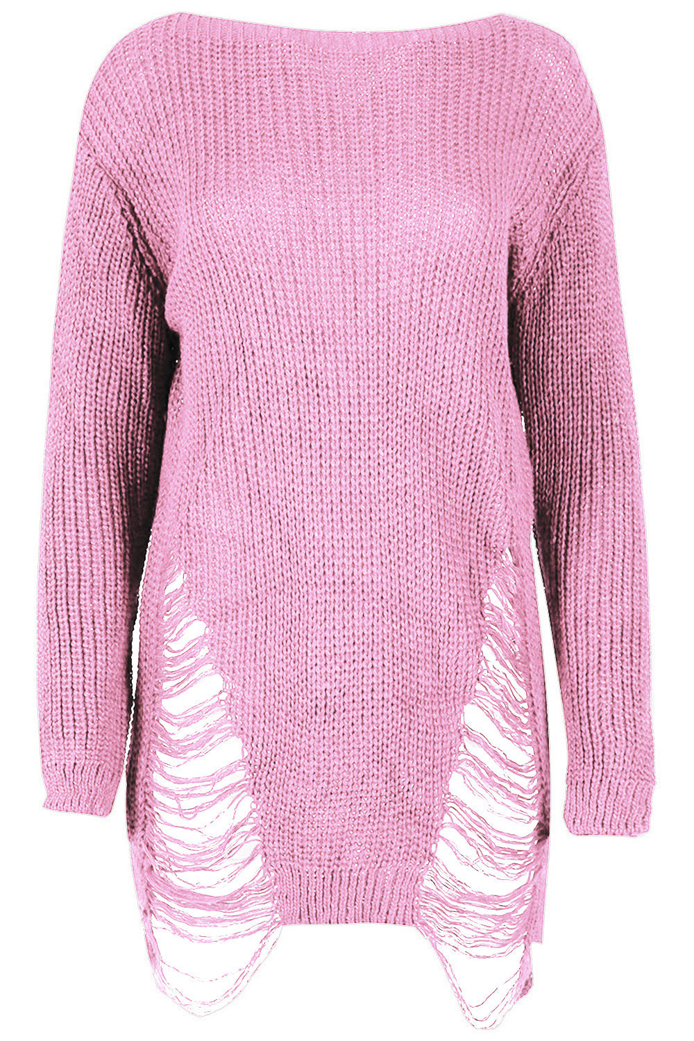 Ria Chunky Knit Oversized Ripped Jumper