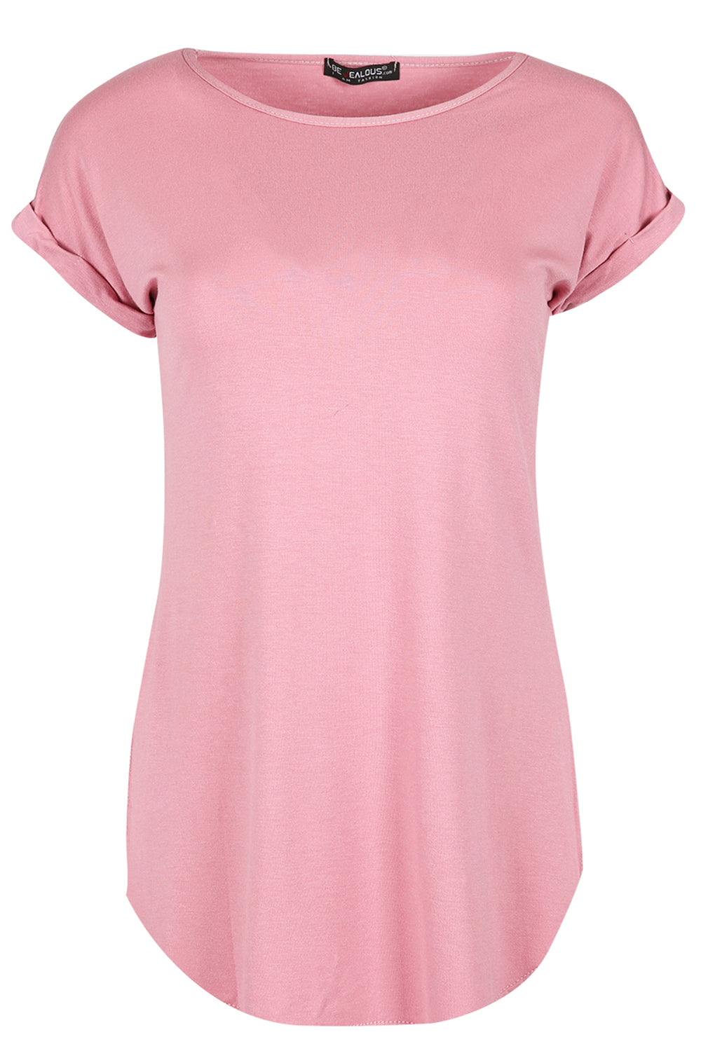 Eliza Curved Hem Basic Jersey Tshirt