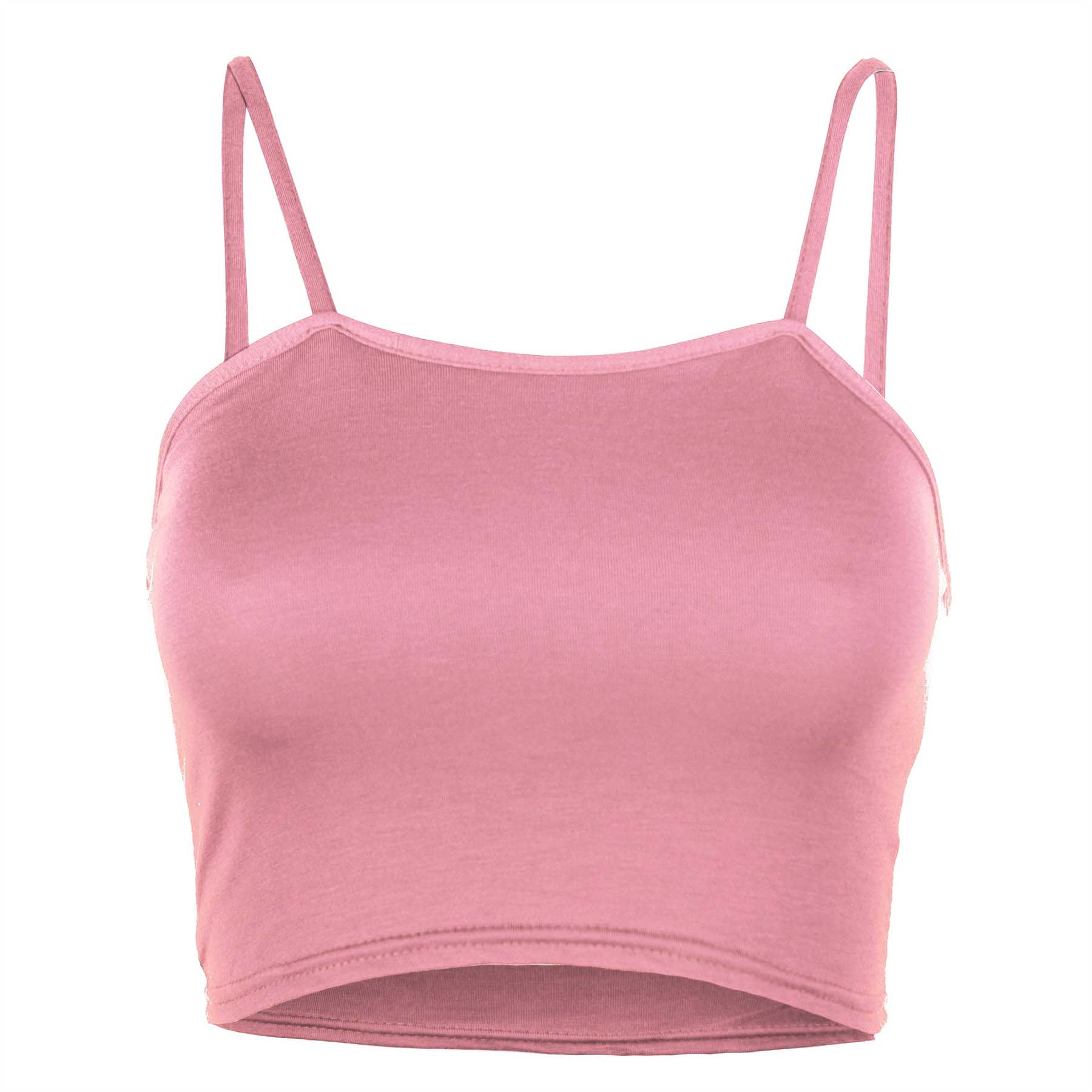 Carrieanne Strappy Cami Basic Jersey Crop Top