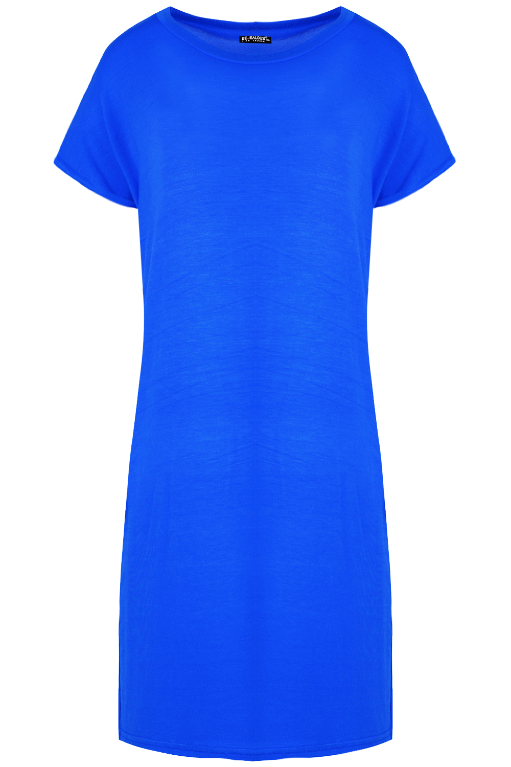 Basic Short Sleeve Tshirt Dress in Turquoise