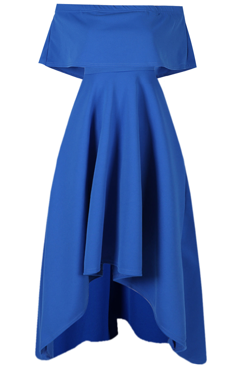 Bella Off Shoulder Dipped Hem Midi Dress