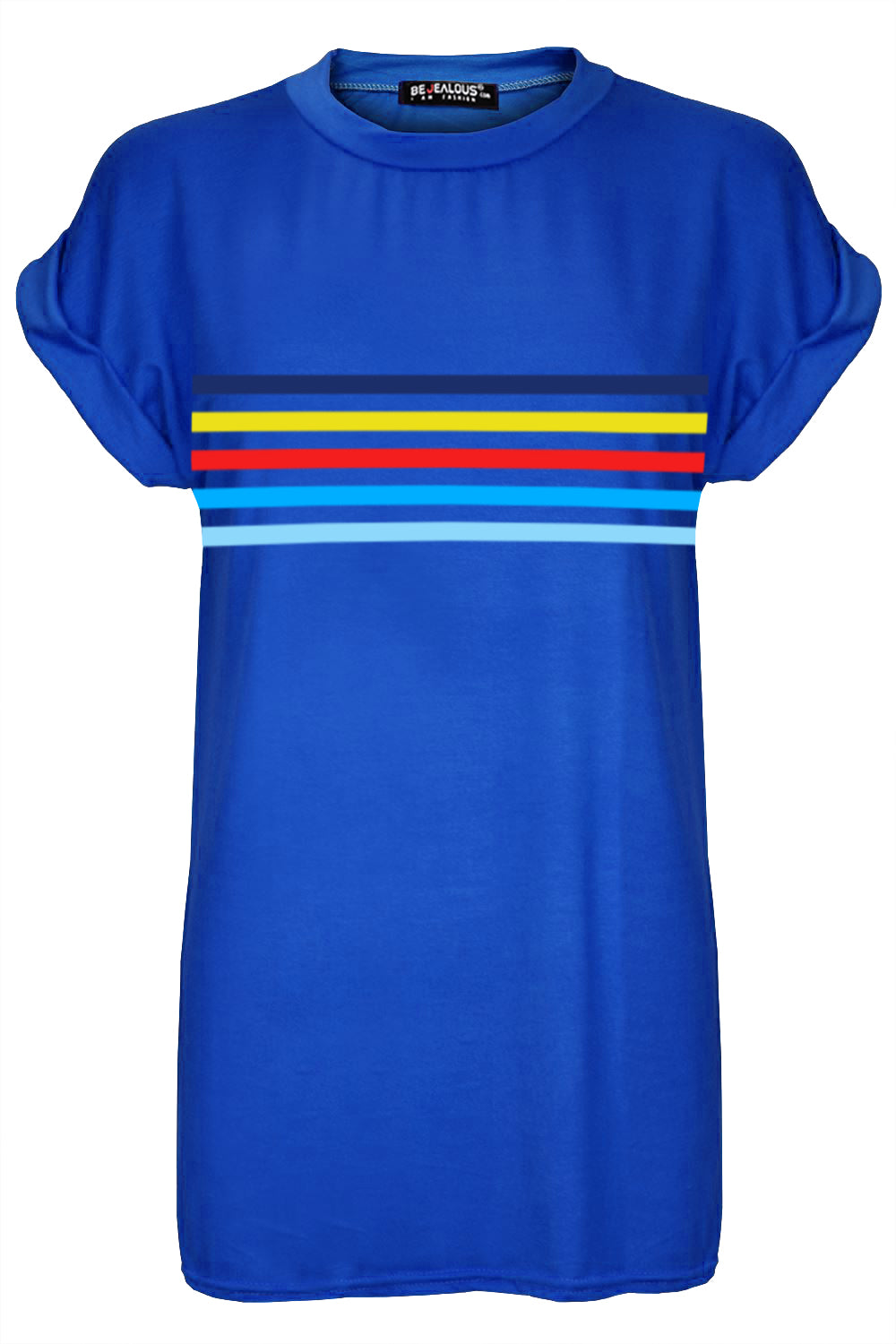 Aria Rainbow Stripes Oversized Baggy T Shirt