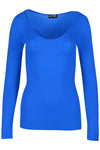 Aria Scoop Neck Long Sleeve Plain T Shirt