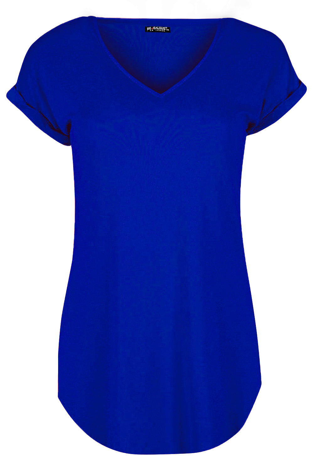 Isla Plain V Neck Curved Hem T Shirt