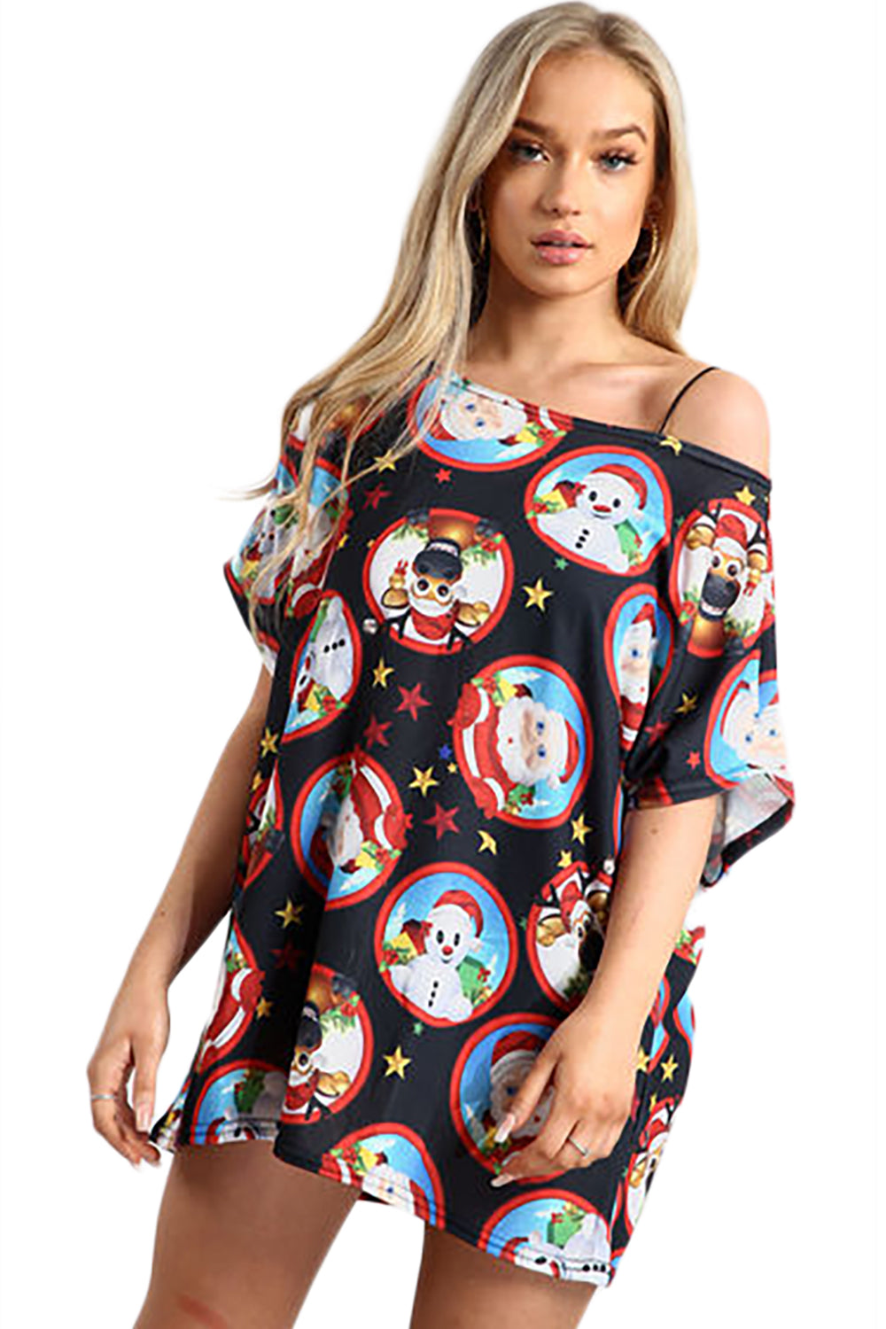 Mia Gift Tree Bells Christmas Baggy T Shirt