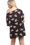 Mia Gift Tree Bells Christmas Baggy T Shirt