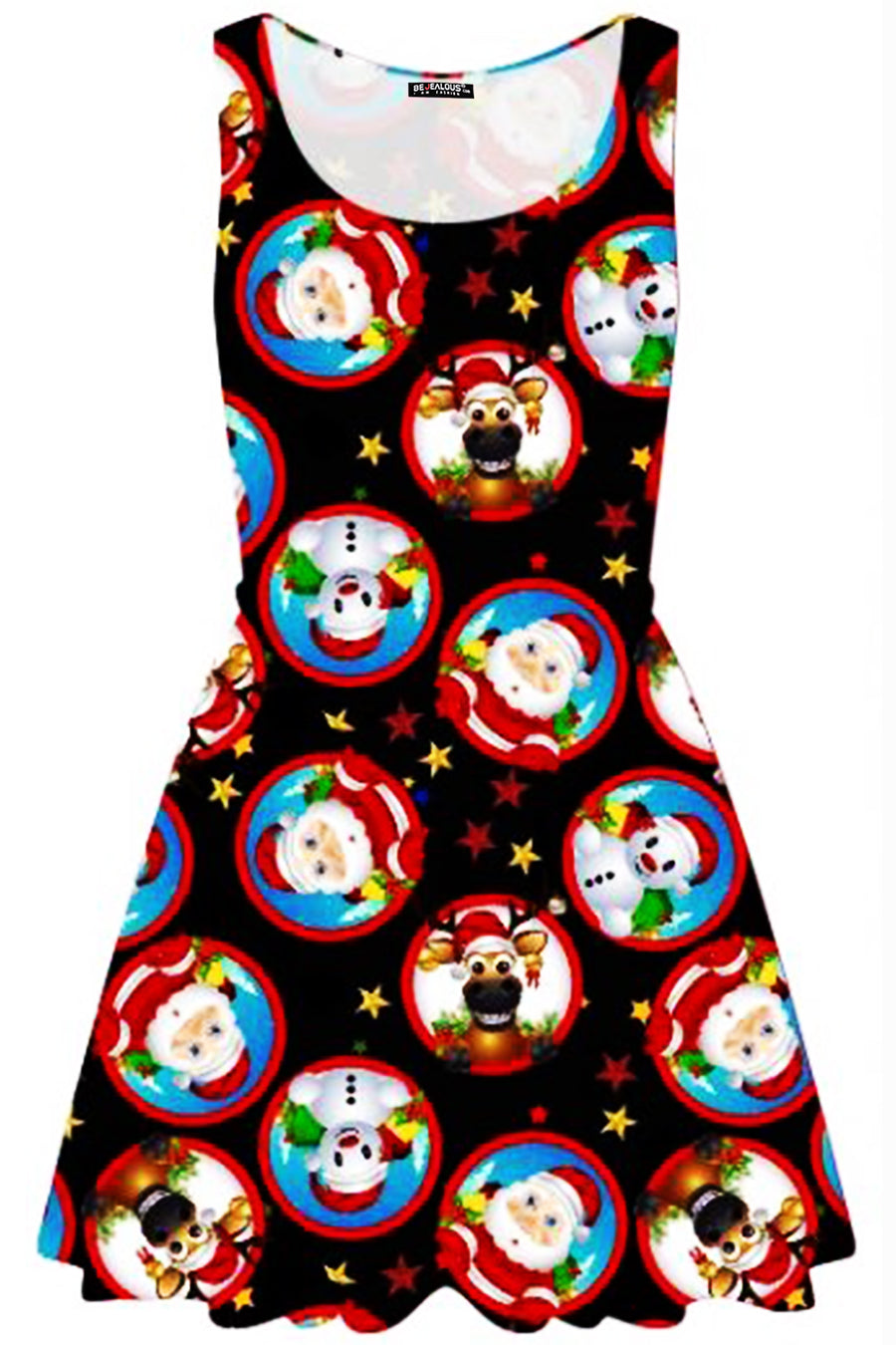 Maisie Christmas Tree Hat Snowman Skater Mini Dress