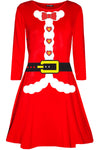 Long Sleeve Christmas Elf Red Dress