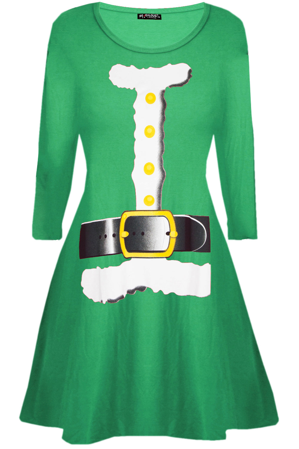 Reindeer Christmas Print Swing Dress