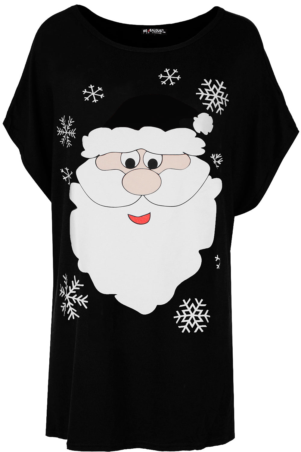 Emily Snow Flake Santa Batwing Christmas T Shirt