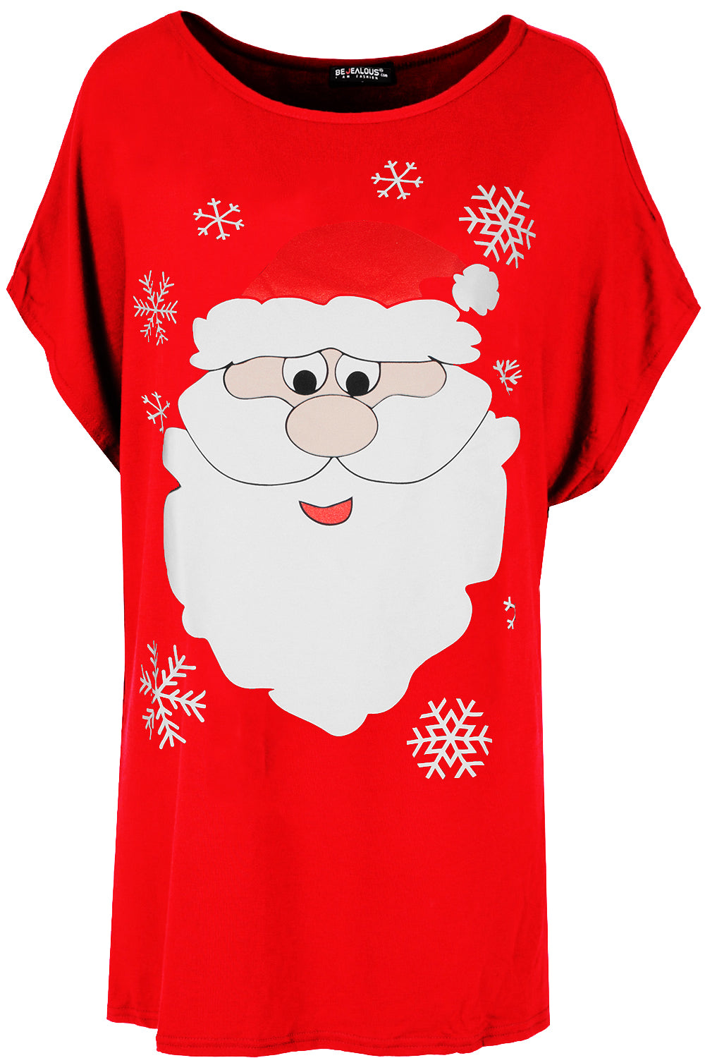 Emily Snow Flake Santa Batwing Christmas T Shirt
