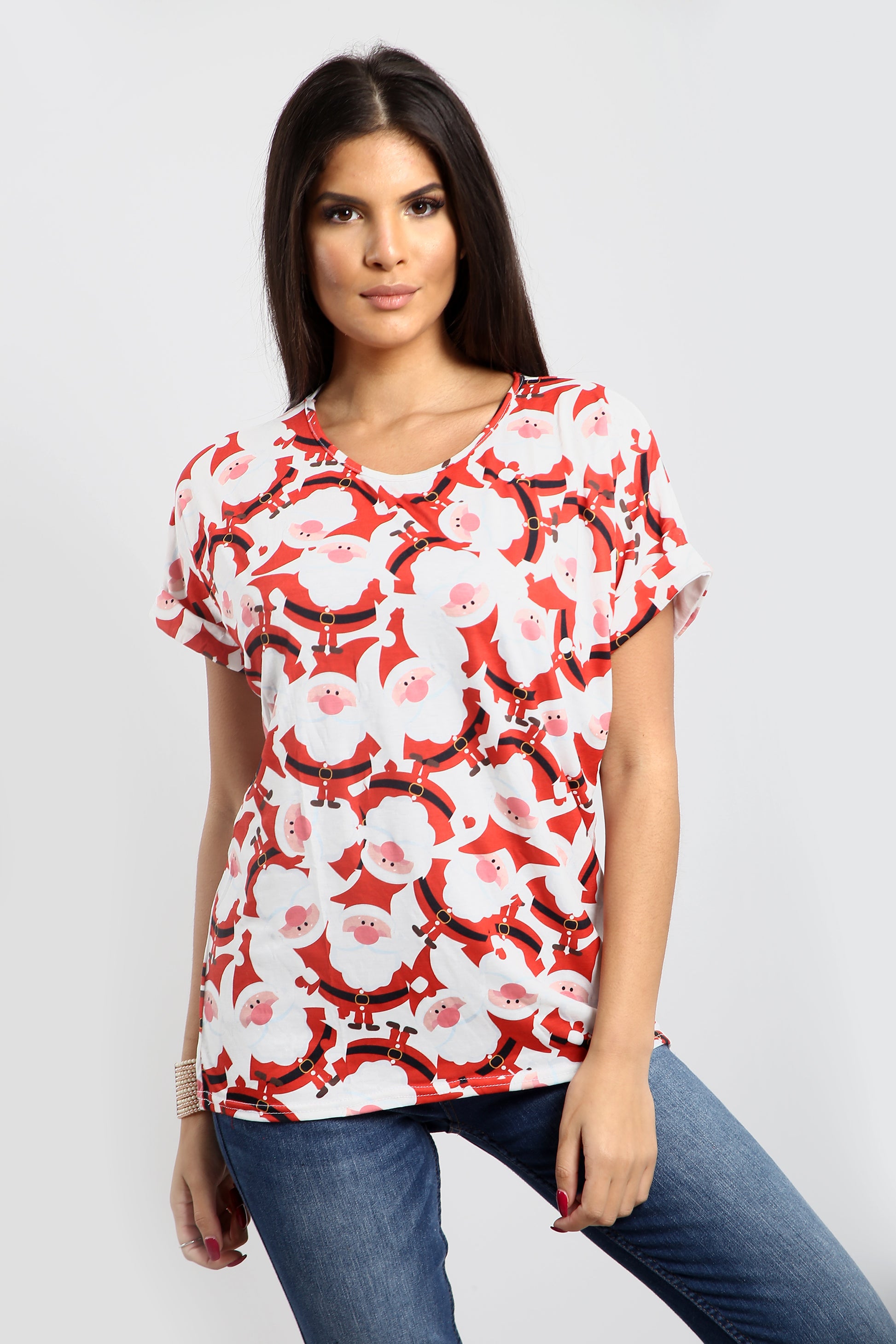 Isla Christmas Santa Reindeer Baggy T Shirt