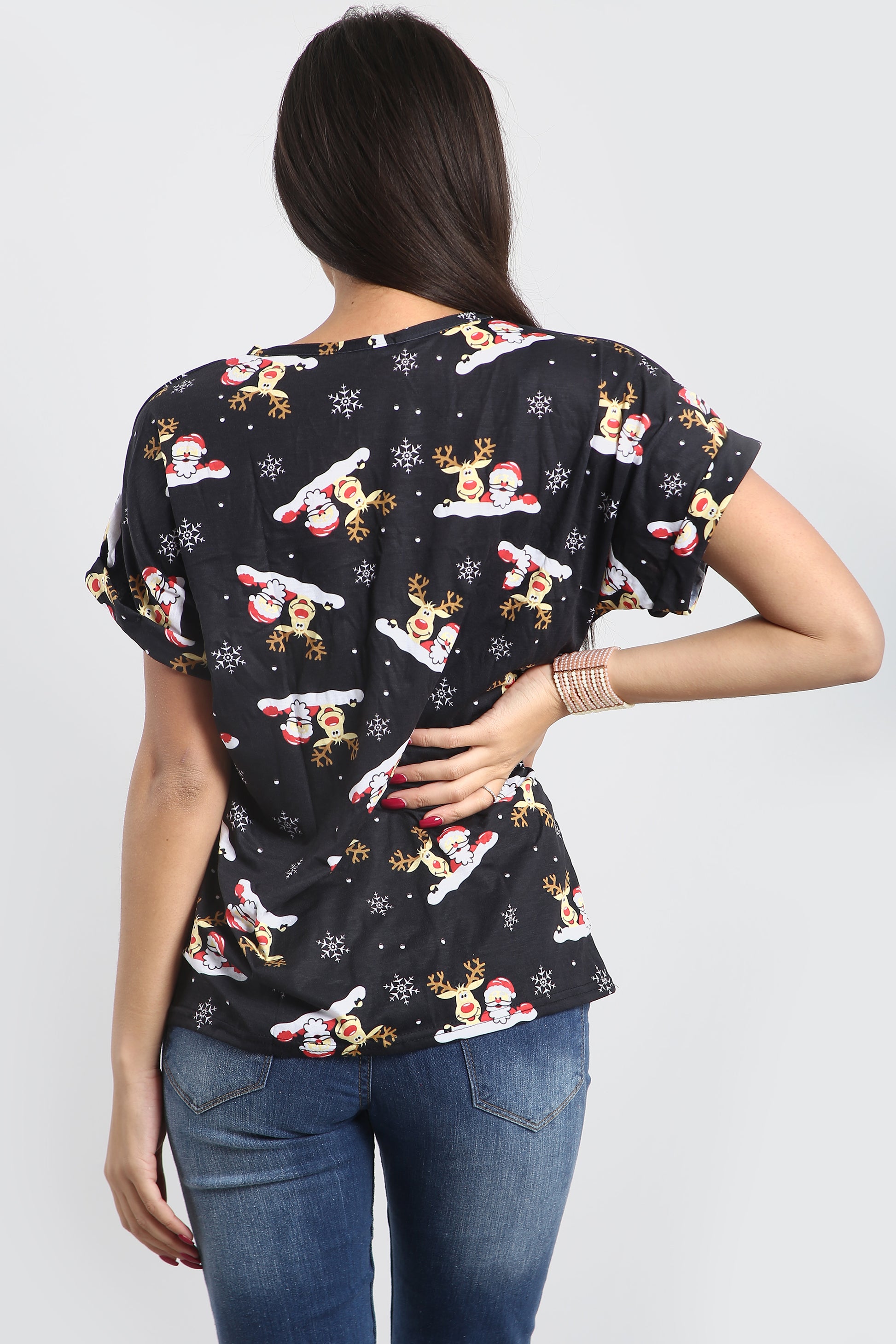 Isla Christmas Santa Reindeer Baggy T Shirt