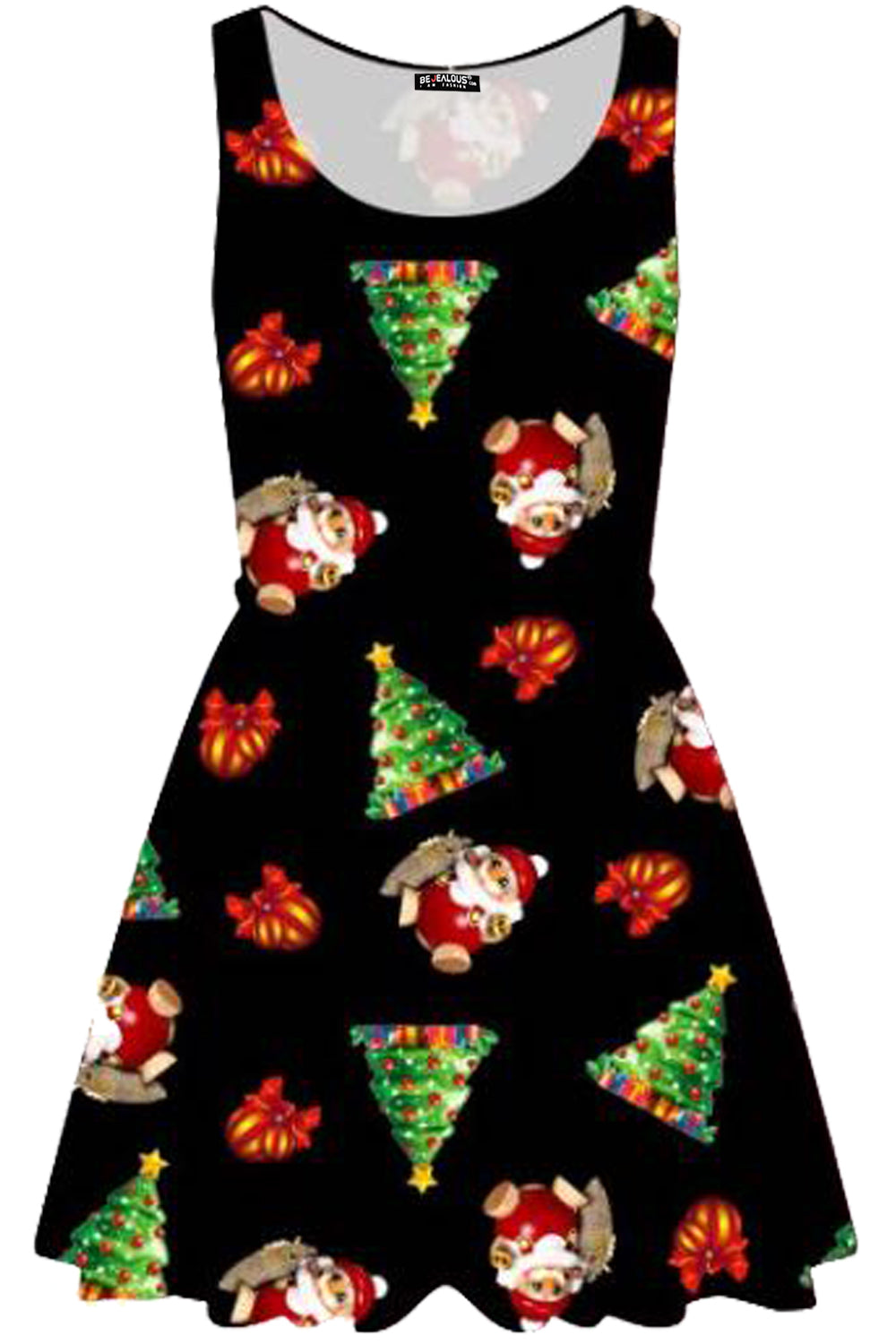 Maisie Christmas Tree Hat Snowman Skater Mini Dress