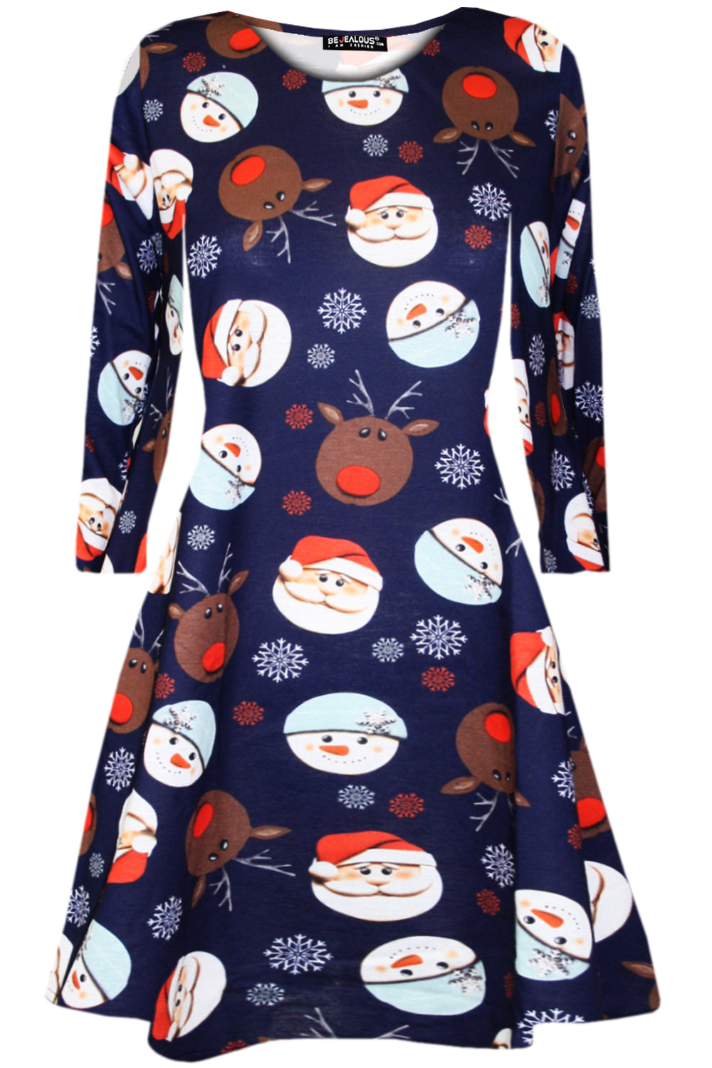 Gracie Long Sleeve Christmas Print Dress