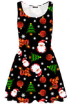 Maisie Christmas Tree Hat Snowman Skater Mini Dress