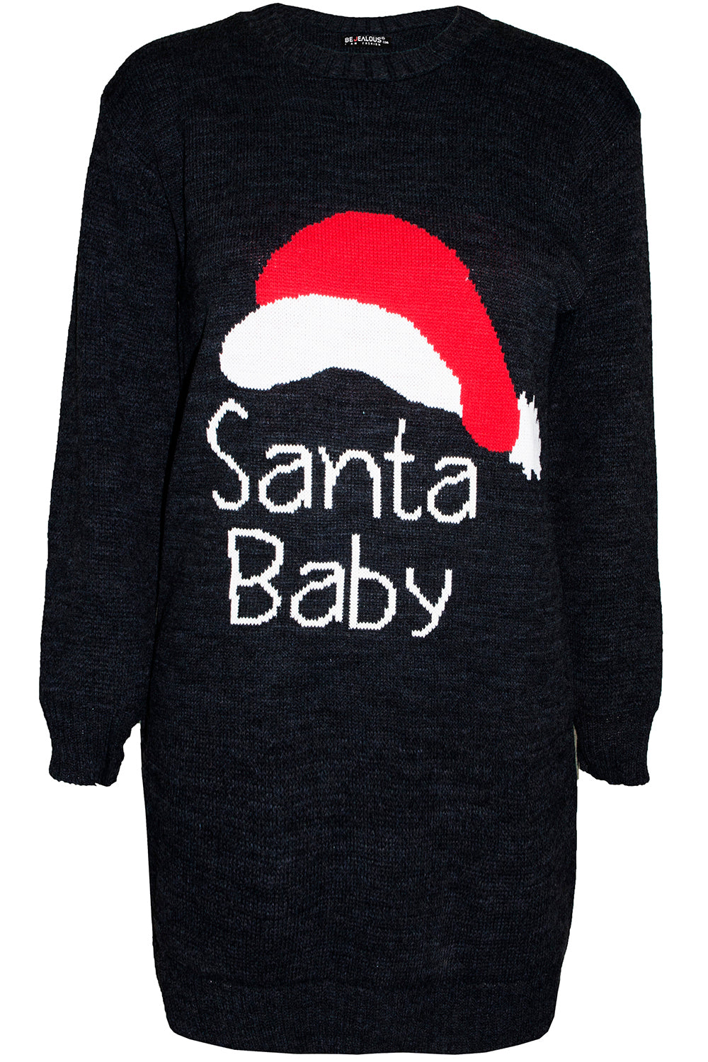 Santa Baby Slogan Print Jumper Dress - bejealous-com