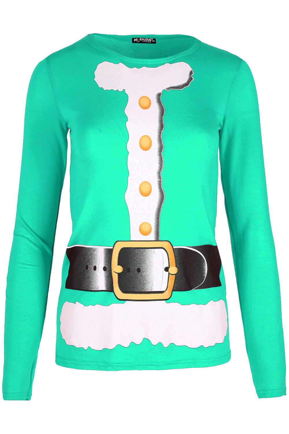 Amelia Santa Costume Long Sleeve Top In Red