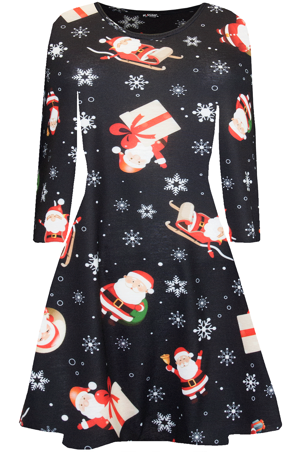 Ruby Long Sleeve Christmas Print Dress
