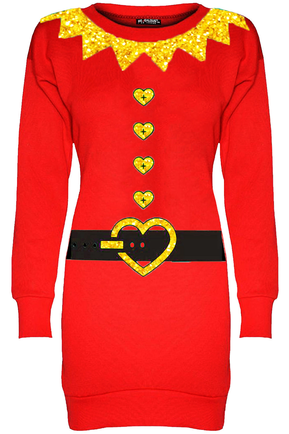 Long Sleeve Christmas Elf Jumper Dress - bejealous-com