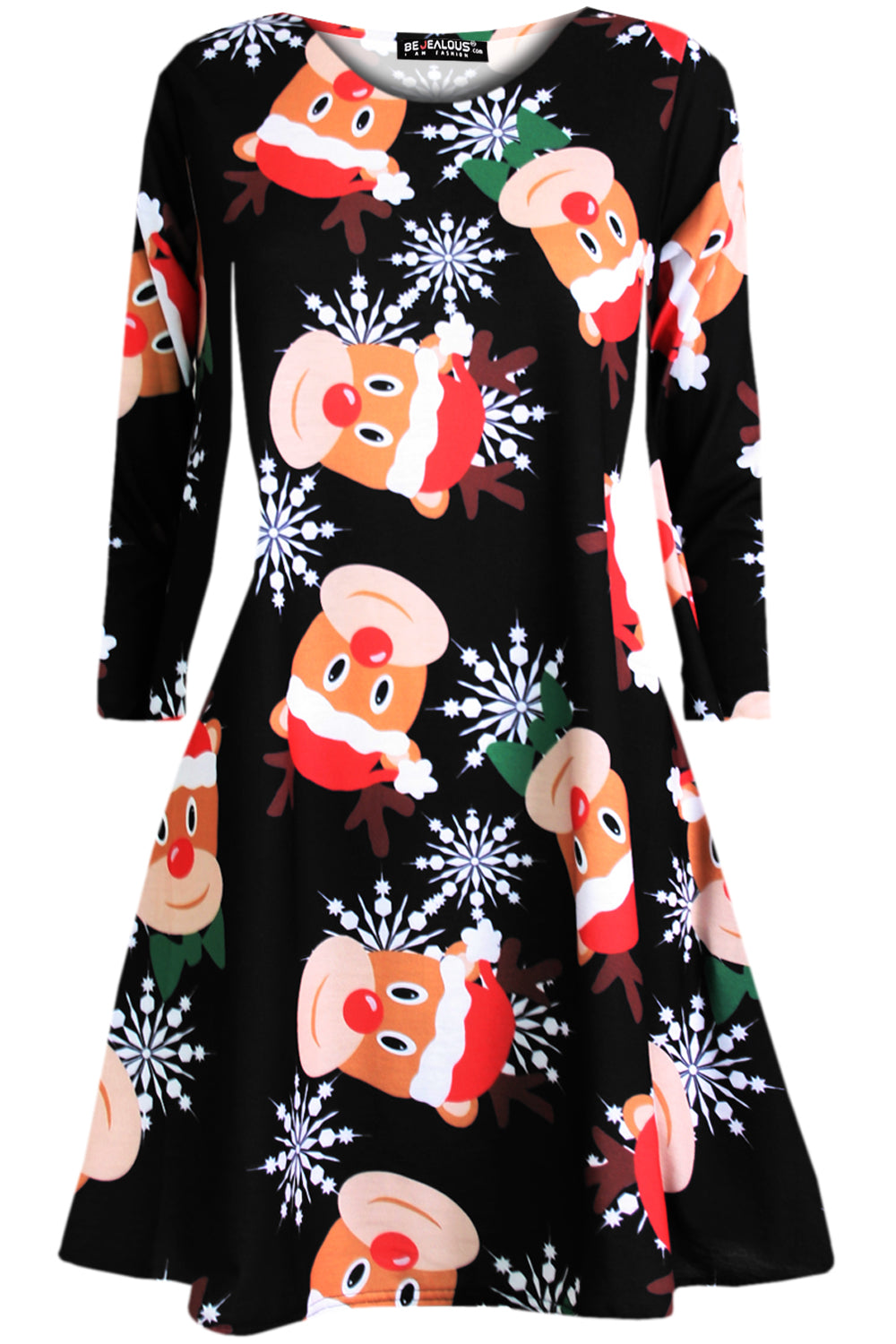 Ruby Long Sleeve Christmas Print Dress