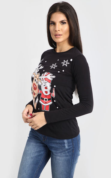 Emily Santa Rudolph Reindeer Snowflake Christmas T Shirt