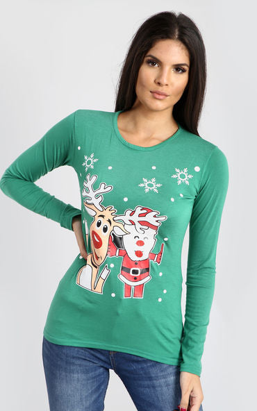 Emily Santa Rudolph Reindeer Snowflake Christmas T Shirt