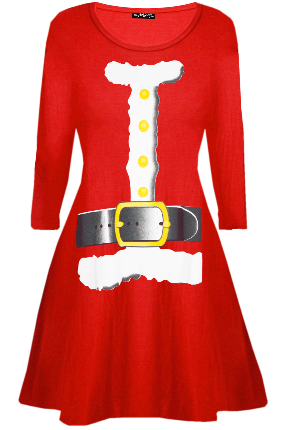 Reindeer Christmas Print Swing Dress