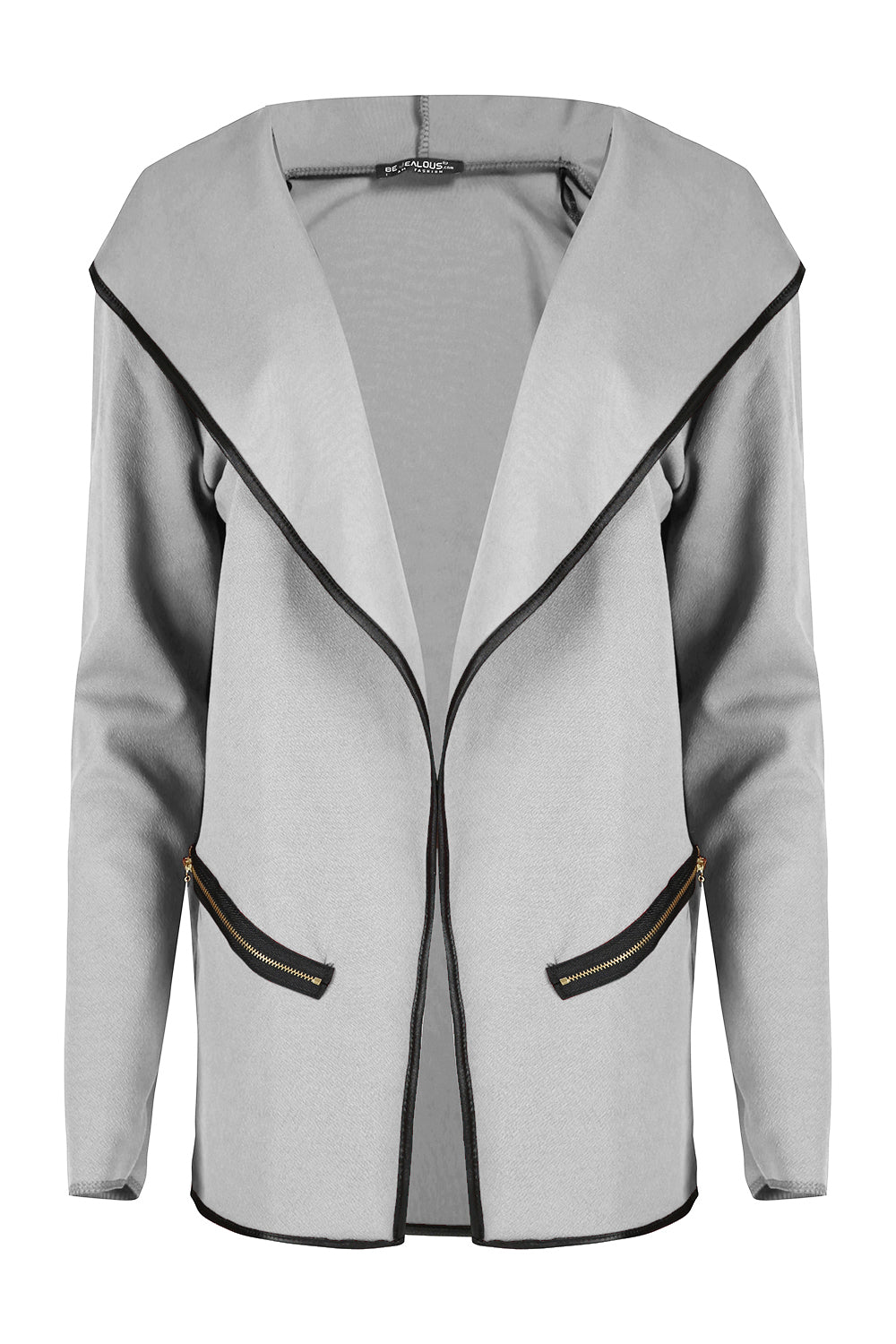 Sasha Contrast Piped Hooded Cardigan Jacket