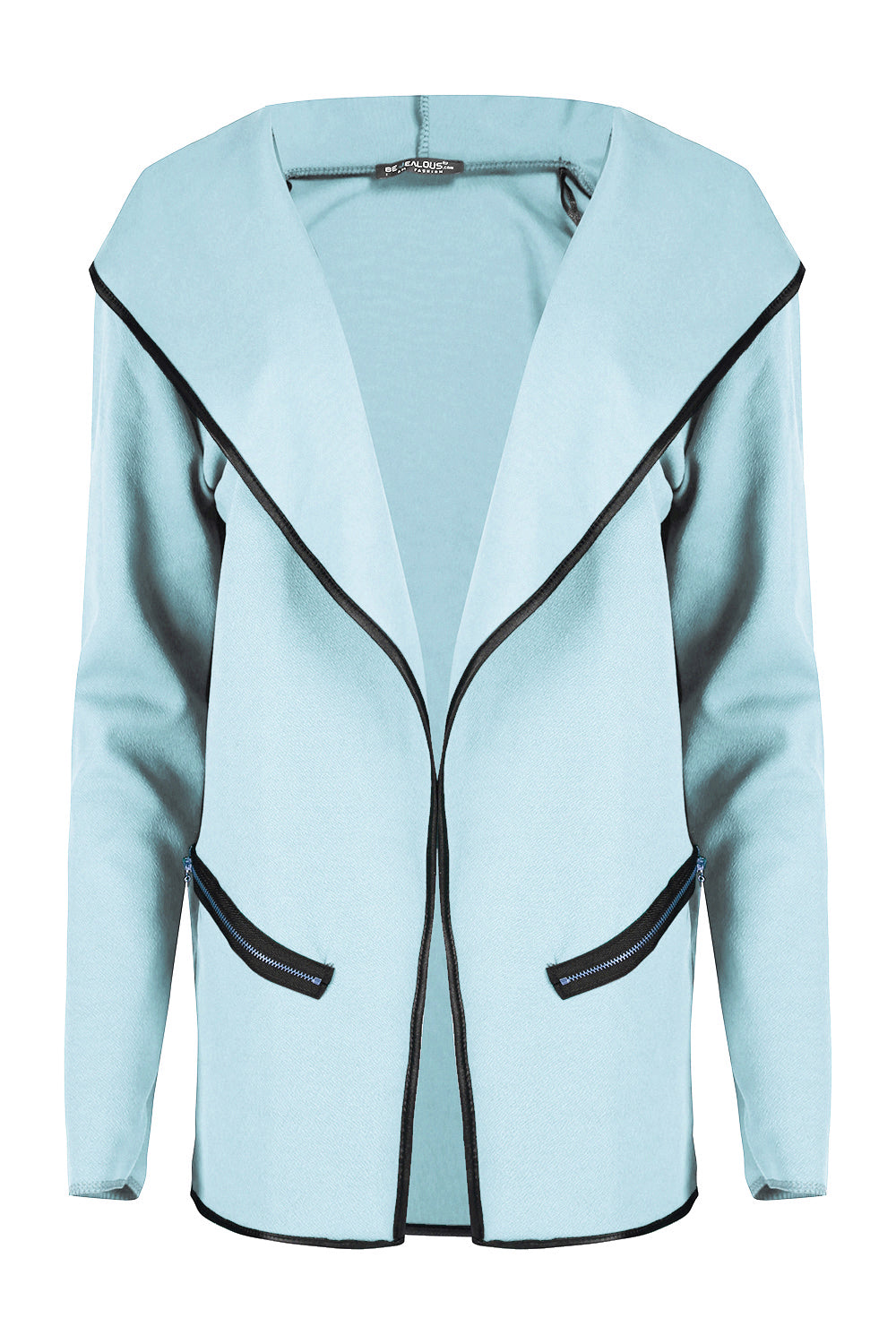 Sasha Contrast Piped Hooded Cardigan Jacket