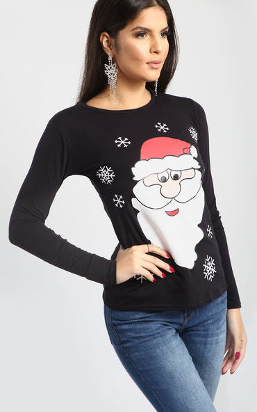 Isla Christmas Snowflakes Santa T Shirt