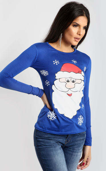 Isla Christmas Snowflakes Santa T Shirt