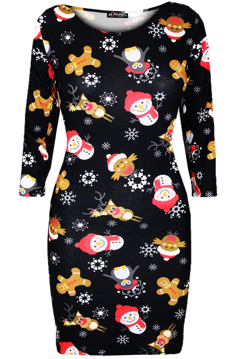 Aria Christmas Santa Reindeer Rudolph Snowflake Bodycon Dress
