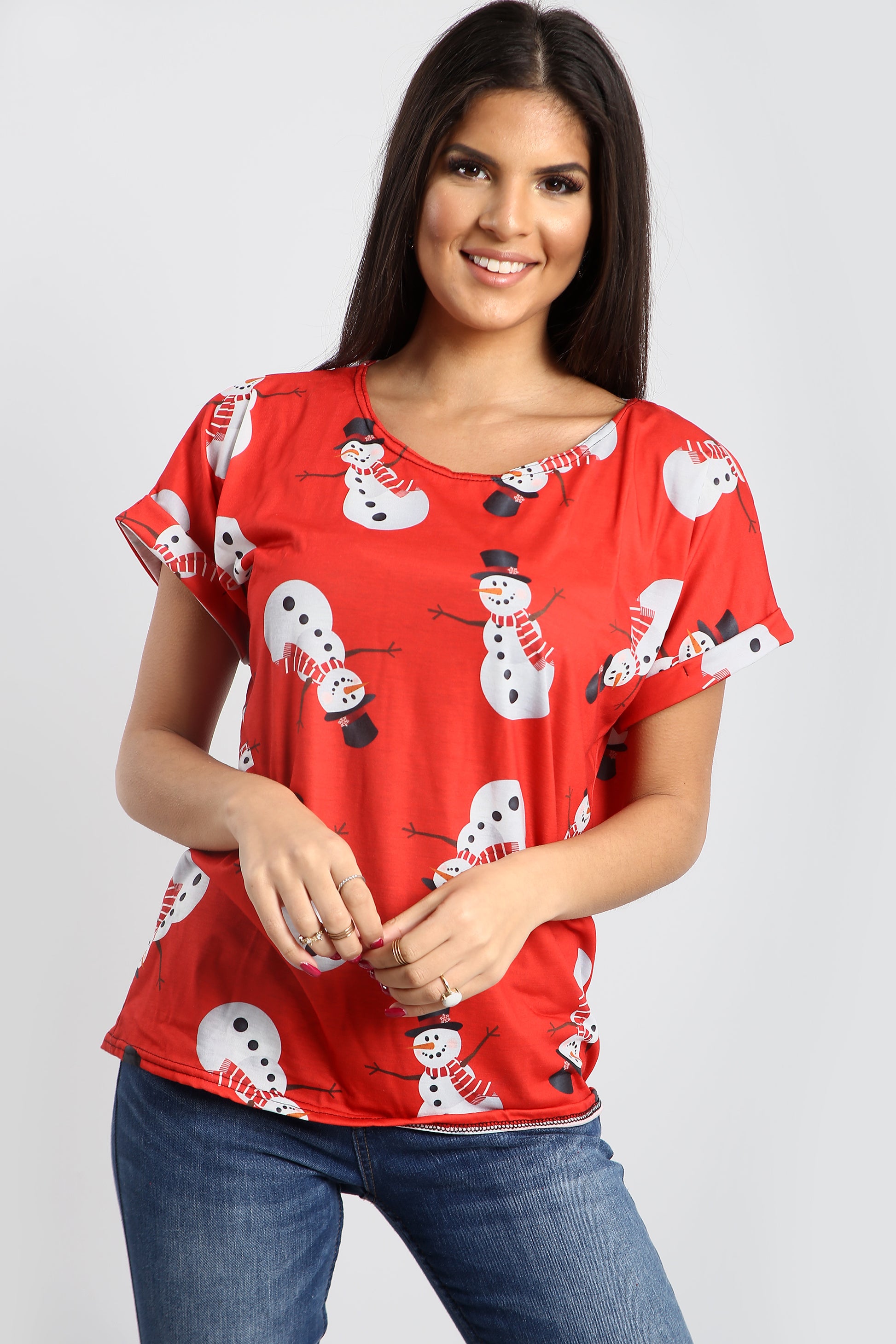 Isla Christmas Santa Reindeer Baggy T Shirt