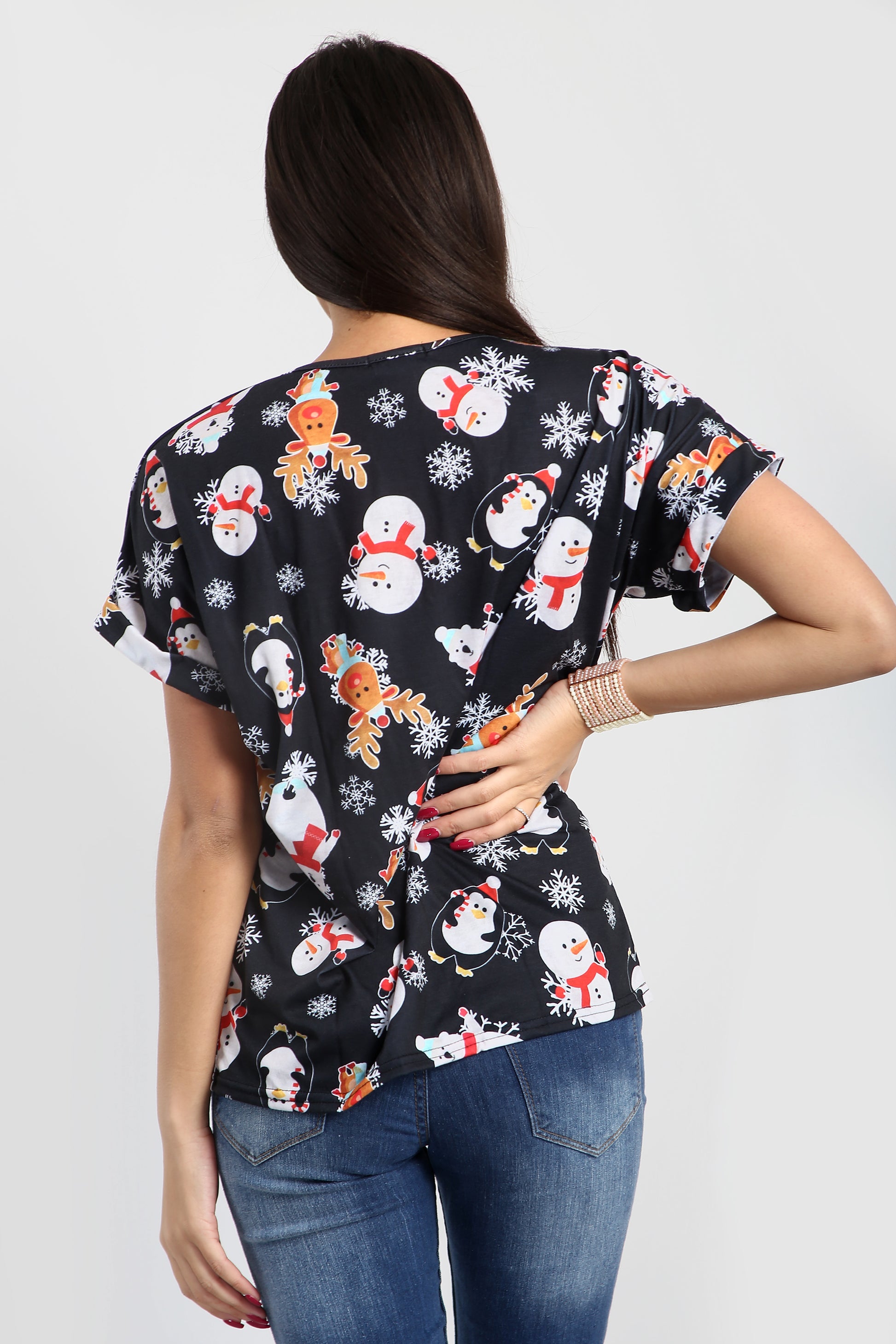 Isla Christmas Santa Reindeer Baggy T Shirt