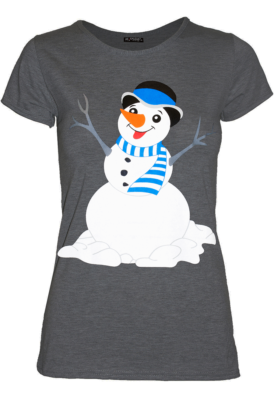 Harriet Snowman Christmas Print Cap Sleeve T-Shirt