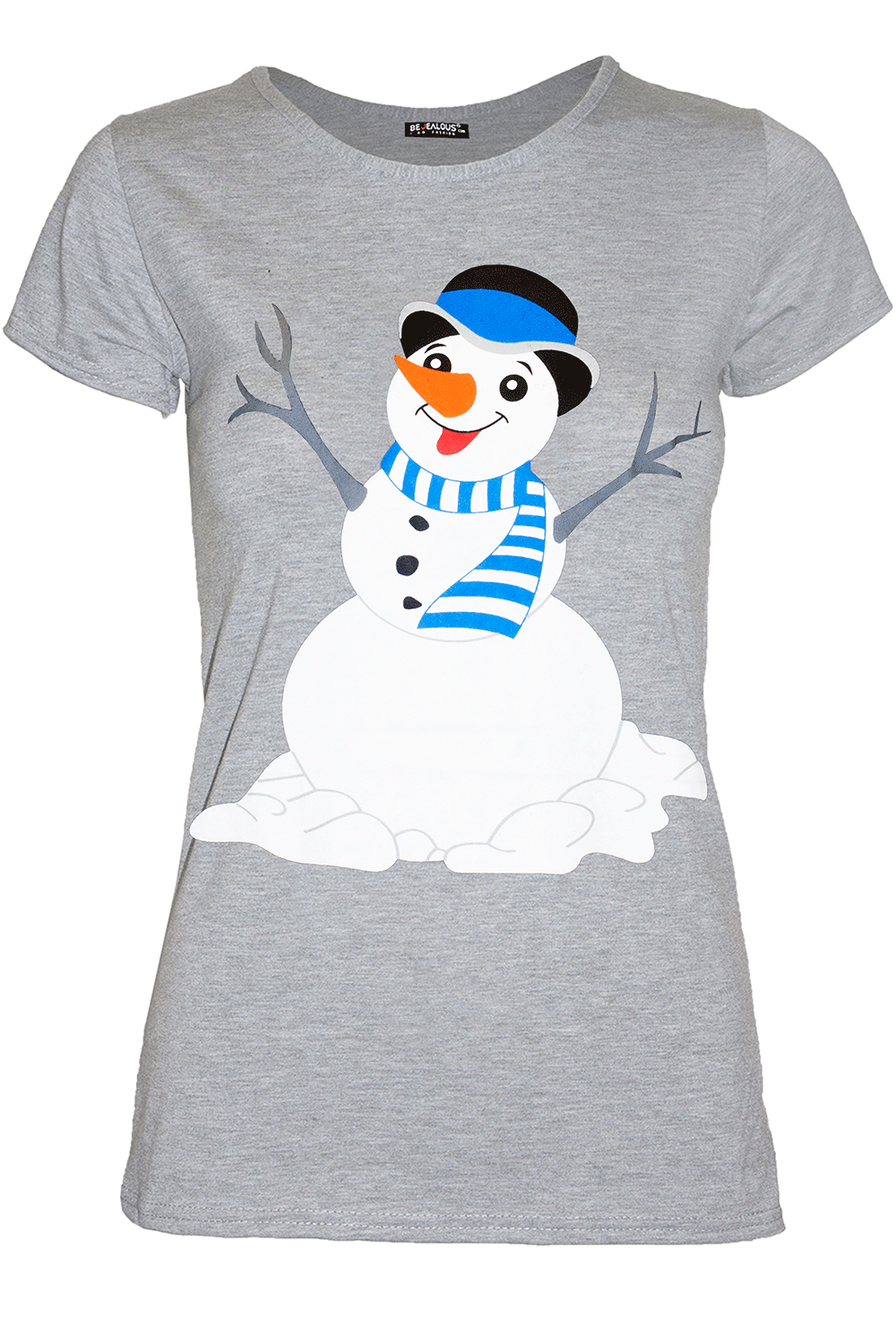 Harriet Snowman Christmas Print Cap Sleeve T-Shirt